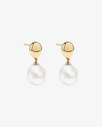 Boucles d’oreilles goutte avec perles baroques d’eau douce cultivées en or jaune 10 carats