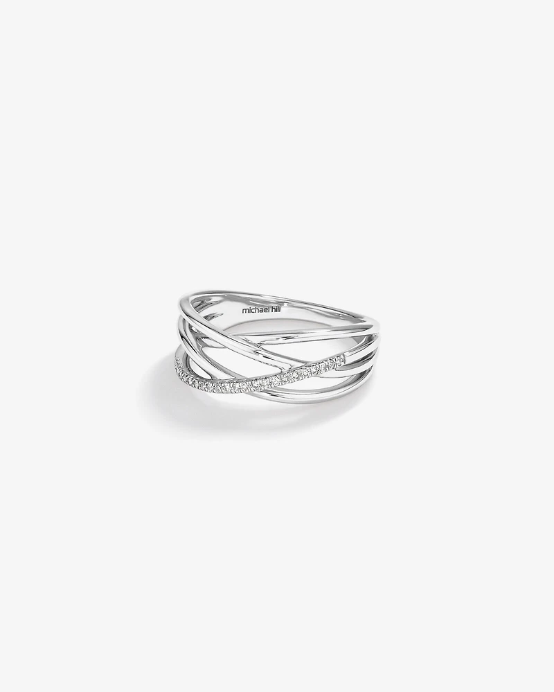 Bague en argent sterling à diamants totalisant 0,10 ct