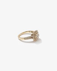 0.65 Carat TW Cushion Cluster Halo Diamond Ring in 10kt Yellow Gold