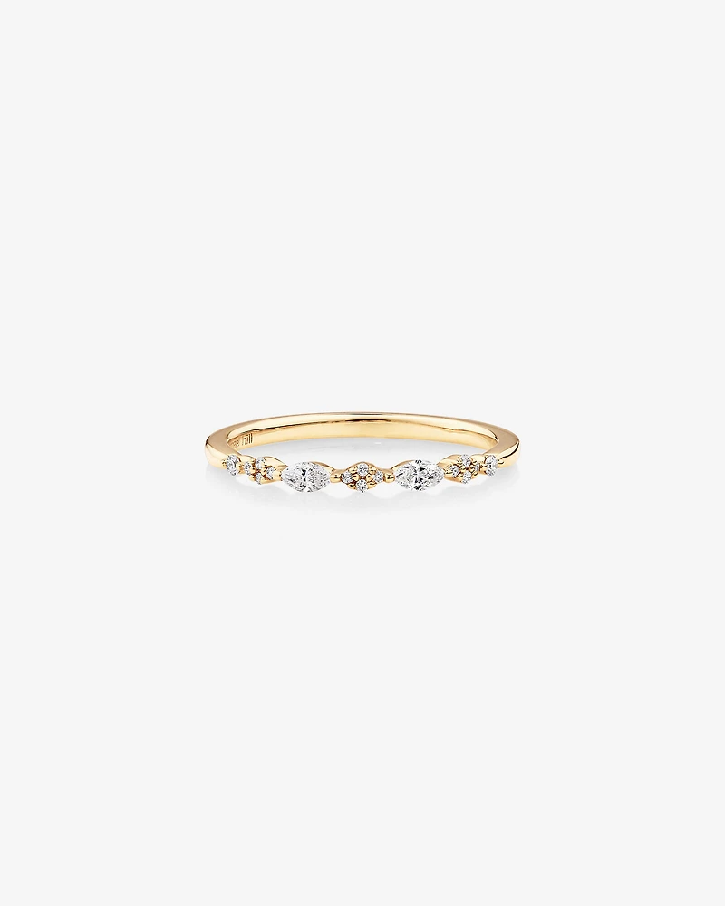 Bague Nuptiale avec 0,15 Carat TW de Diamants en Or Jaune 14kt