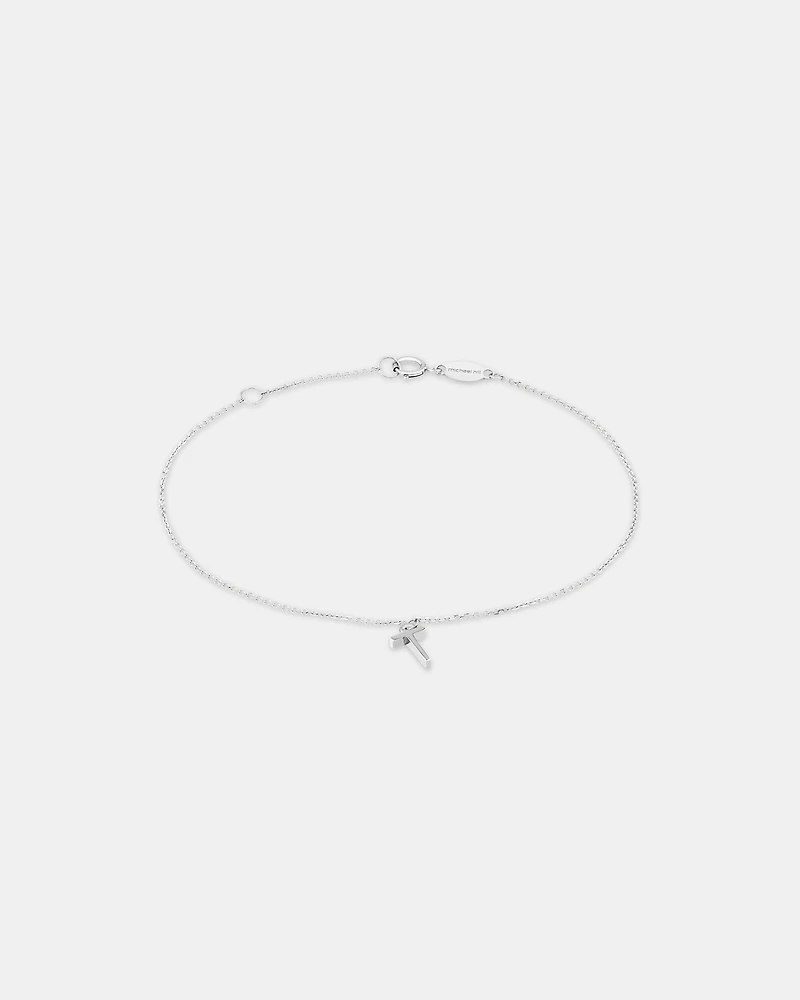 19cm (7.5") T Initial Bracelet in Sterling Silver