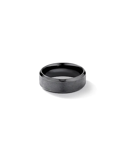 8mm Black Titanium Bevelled Edge Wedding Band