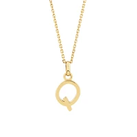 Q Initial Pendant in 10kt Yellow Gold