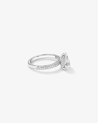 Bague de fiançailles en diamant de laboratoire taille poire 1,96 carat poids total en or blanc 14 kt