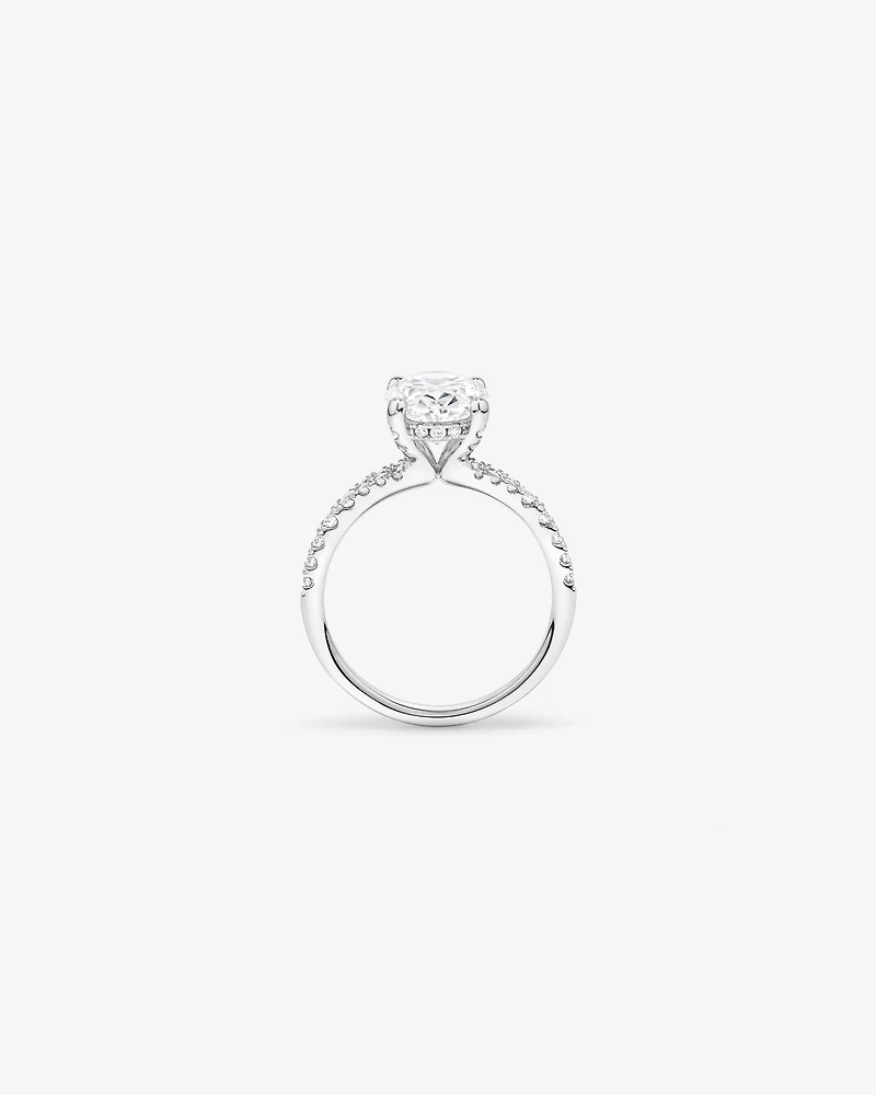 3.50 Carat TW Oval Cut Laboratory-Grown Diamond Engagement Ring in 18kt White Gold