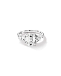 Bague de fiançailles en or blanc 18 carats avec diamant de laboratoire taille émeraude de 4,26 carats