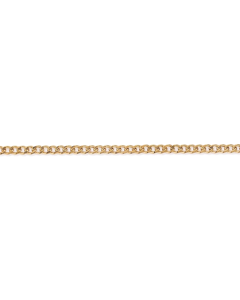 19cm (20") 2.95mm Width Semi Solid Diamond Cut Curb Bracelet in 10kt Yellow Gold