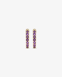 Boucles d'oreilles anneaux Améthyste en or jaune 10 ct