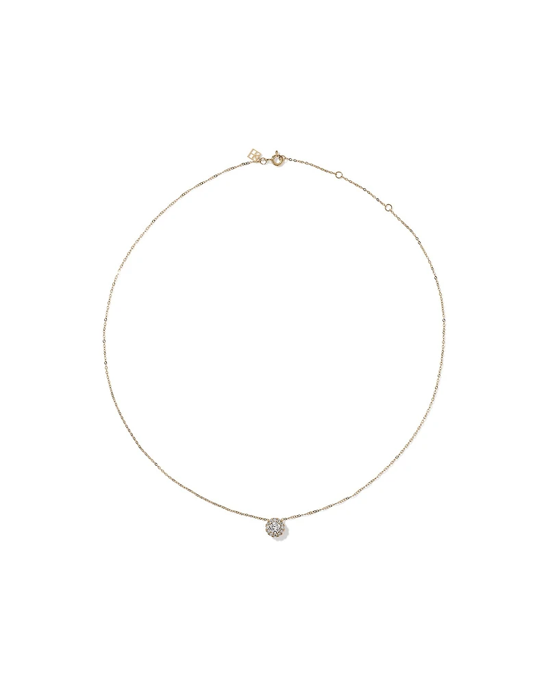 0.50 Carat TW Round Brilliant Laboratory-Grown Diamond Halo Pendant in 10kt Yellow Gold