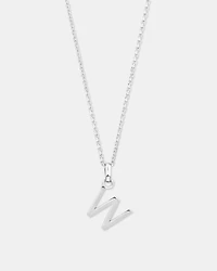"W" Initial Pendant in Sterling Silver