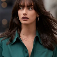 Necklace with Green Tourmaline & 0.14 Carat TW of Diamonds in 10kt Yellow Gold