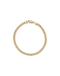 19cm (22") 4.2mm Width Semi Solid Diamond Cut Curb Bracelet in 10kt Yellow Gold
