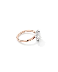 2.34 Carat TW Emerald Cut Laboratory-Grown Diamond Halo Engagement Ring in 14kt Rose and White Gold