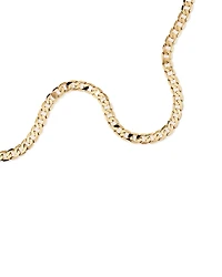 55cm (22") 13mm Width Solid Flat Bevelled Curb Chain in 10kt Yellow Gold