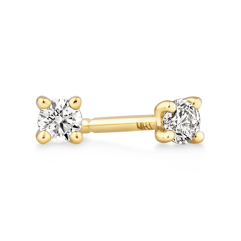 Solitaire Stud Earrings with 0.10 Carat TW of Diamonds 10kt Yellow Gold