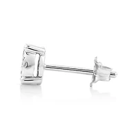 Boutons d'oreilles à solitaires en or blanc 10 K avec diamants totalisant 0,12 ct