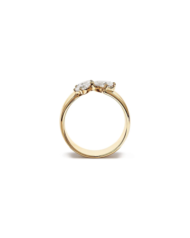 1.00 Carat TW Laboratory-Grown Diamond Pear Ring 10kt Yellow Gold