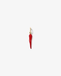 Red Cornicello Pendant in Sterling Silver and 10kt Yellow Gold