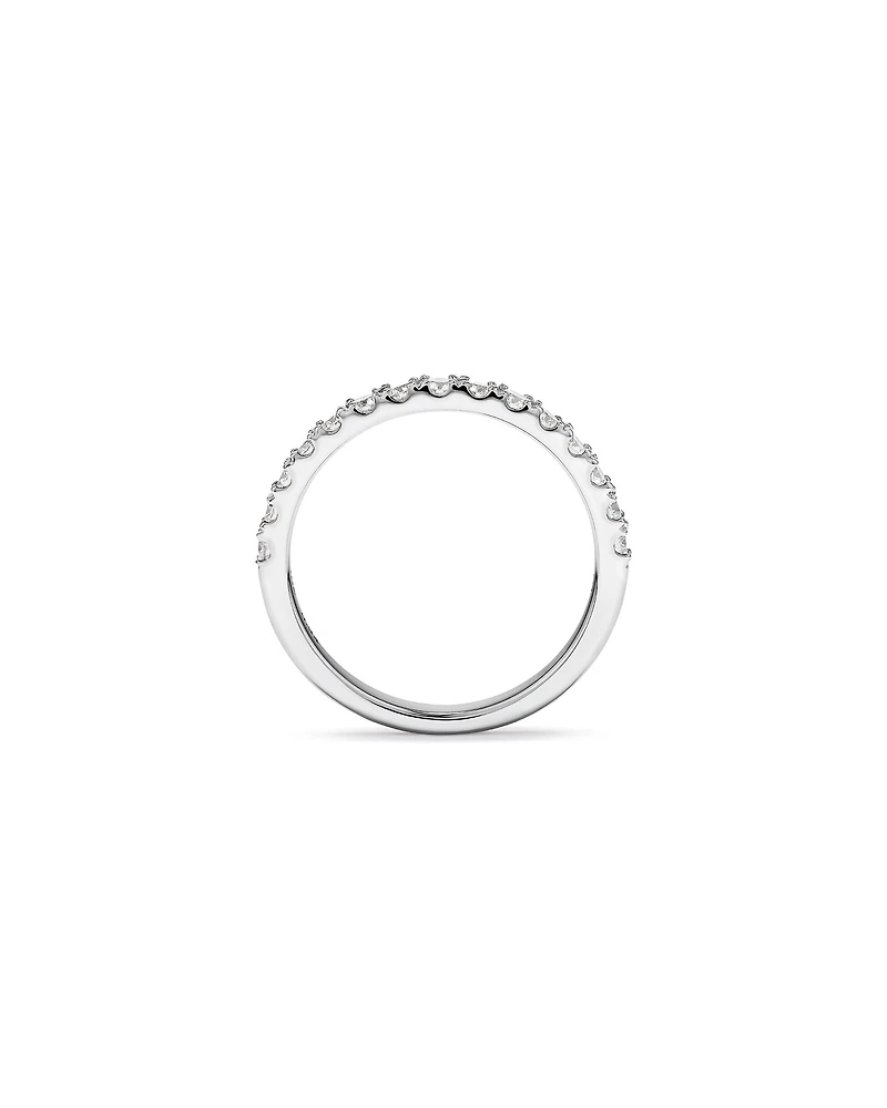 0.34 Carat TW Round Brilliant Claw-Set Wedding Band 18kt White Gold