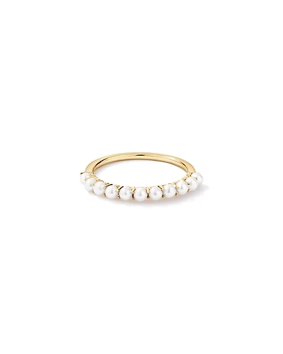Cultured Freshwater Pearl Band Ring 10kt Gold