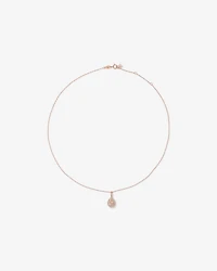 Pear Cut Morganite Gemstone and 0.25 Carat TW Diamond Halo Pendant Necklace in 10kt Rose Gold