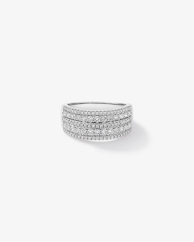Bague large diamant de laboratoire 1.00TW en or blanc 10 carats
