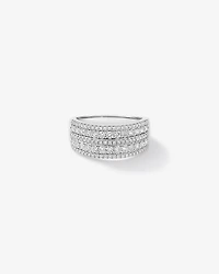 Bague large diamant de laboratoire 1.00TW en or blanc 10 carats
