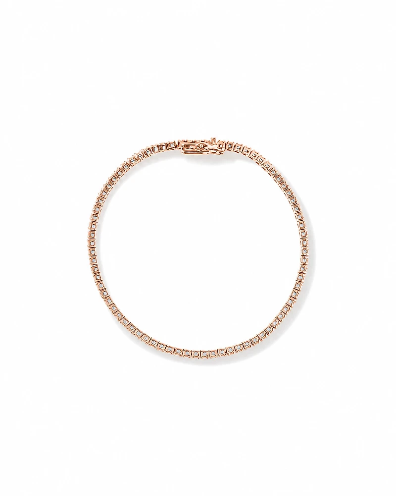 2.46 Carat TW Diamond Tennis Bracelet in 10kt Rose Gold