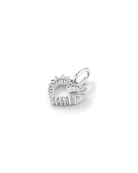 Diamond Open Love Heart Pendant in 10kt White Gold