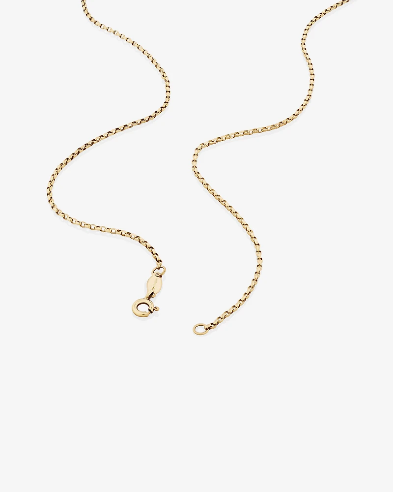 50cm (20") 1mm-1.5mm Width Diamond Cut Belcher Chain in 18kt Yellow Gold