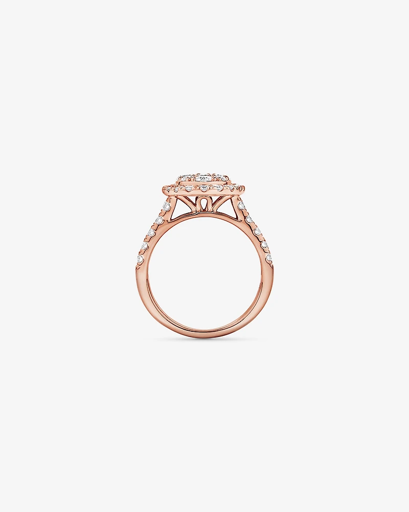 2.00TW Round Brilliant Laboratory-Grown Diamond Cluster Ring 10kt Rose Gold