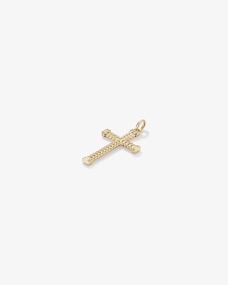 Textured Cross Pendant in 10kt Yellow Gold