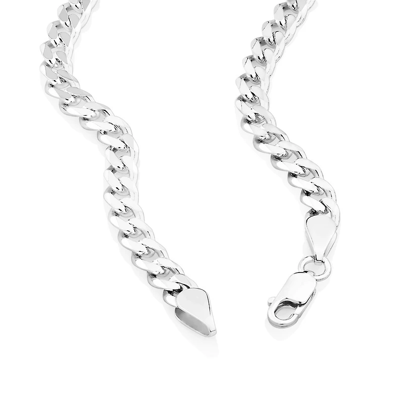 Chaîne gourmette en argent sterling de 55 cm, largeur de 5,5 mm