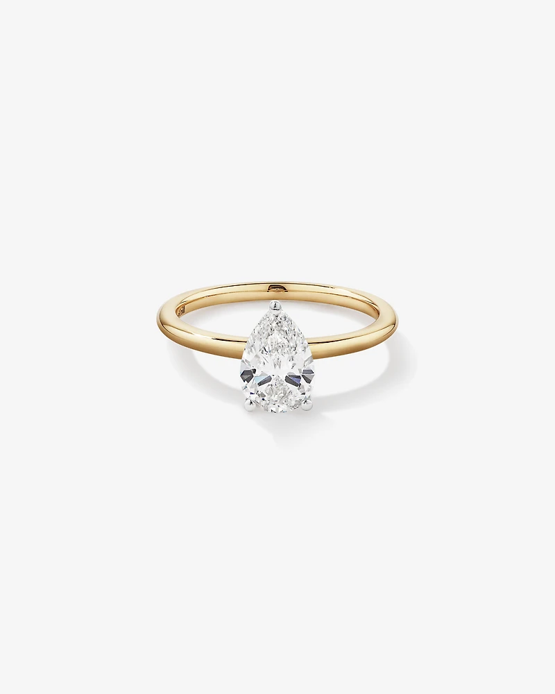 1.25 Carat TW Pear Laboratory-Grown Diamond Solitaire Engagement ring 14kt Yellow and White Gold