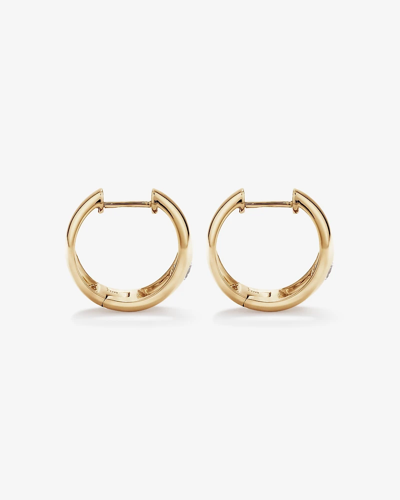 0.24 Carat TW of Laboratory-Grown Round Brilliant Diamond Huggie Earrings in 10kt Yellow Gold