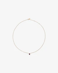 Pear Cut Purple Amethyst Gemstone Pendant Necklace Bezel Set in 10kt Yellow Gold