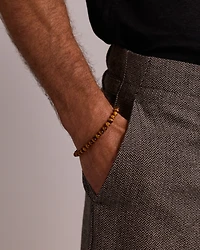 21cm Tiger's Eye Bead Bracelet in Sterling Silver