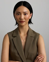 Pendentif initiale lettre R en diamant en or jaune 10 carats