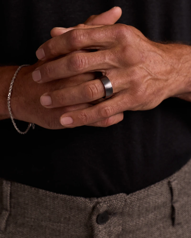 8mm Brushed Dome Wedding Band in Tantalum