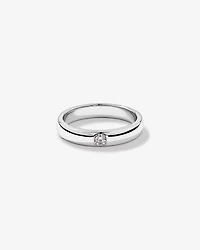 Alliance Duo avec Diamants Ronds Brillants de 0,10 Carat TW en Or Blanc 18 kt