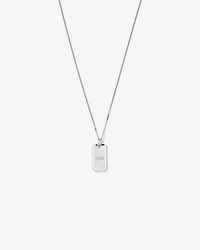 Plaque d'identité en argent sterling avec diamant