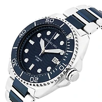 Men's Automatic Two-Tone Watch in Blue Tone Stainless Steel