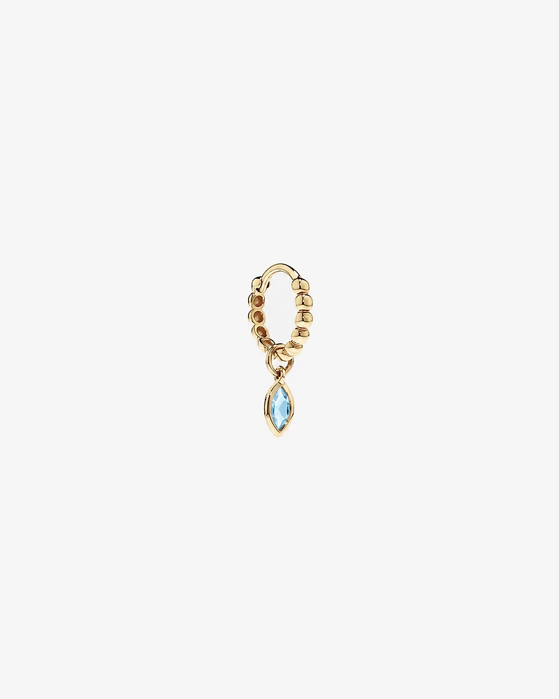 Blue Topaz Single Earring Charm in 10kt Yellow Gold