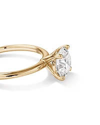 Bague de fiançailles solitaire ronde en diamant brillant de laboratoire TW de 2 carats en or jaune 14 carats