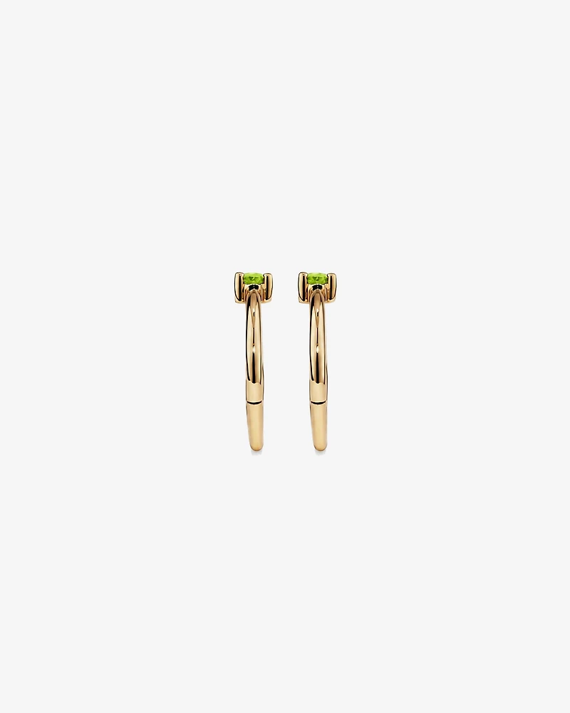 10mm Peridot Accent Sleepers in 10kt Yellow Gold
