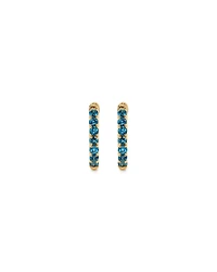 London Blue Topaz Huggie Hoop Earrings in 10kt Yellow gold