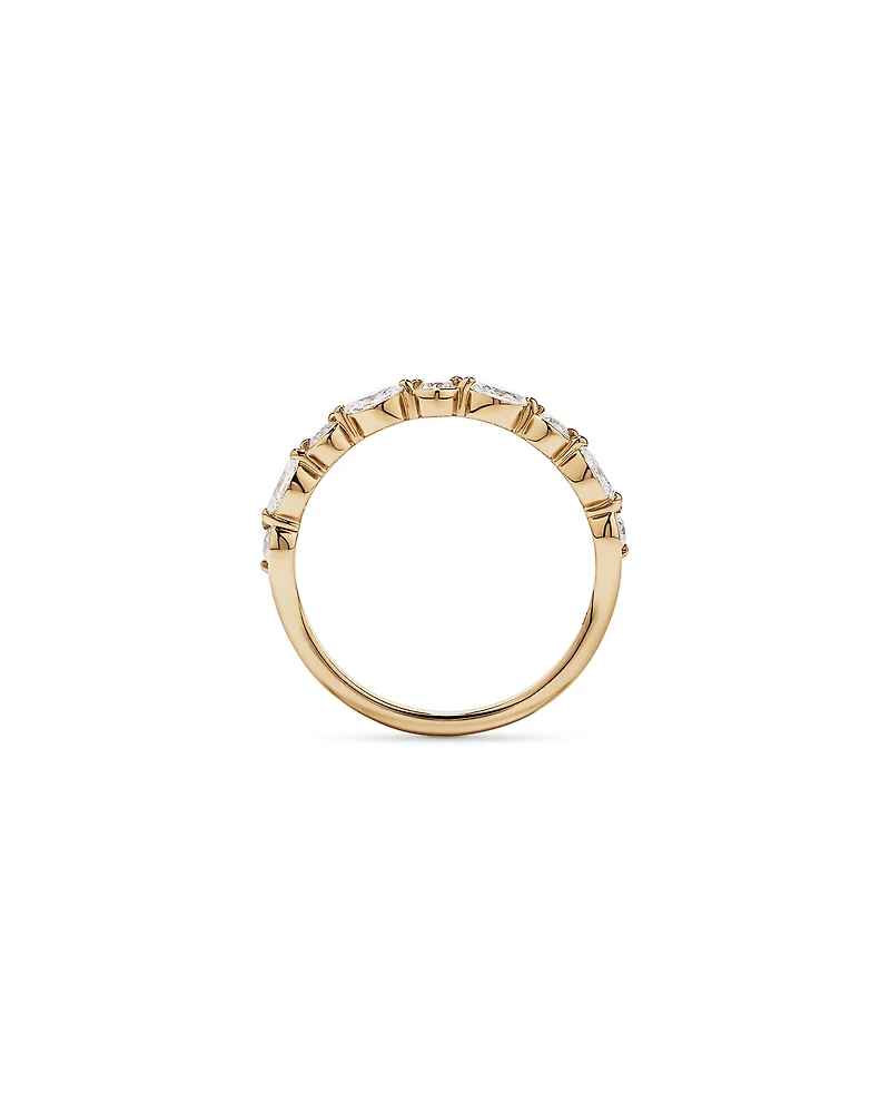 0.43TW Marquise and Round Brilliant Diamond Twist Wedding Ring 14kt Yellow Gold