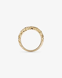 Diamond-Cut Crossaint Ring in 10kt Yellow Gold