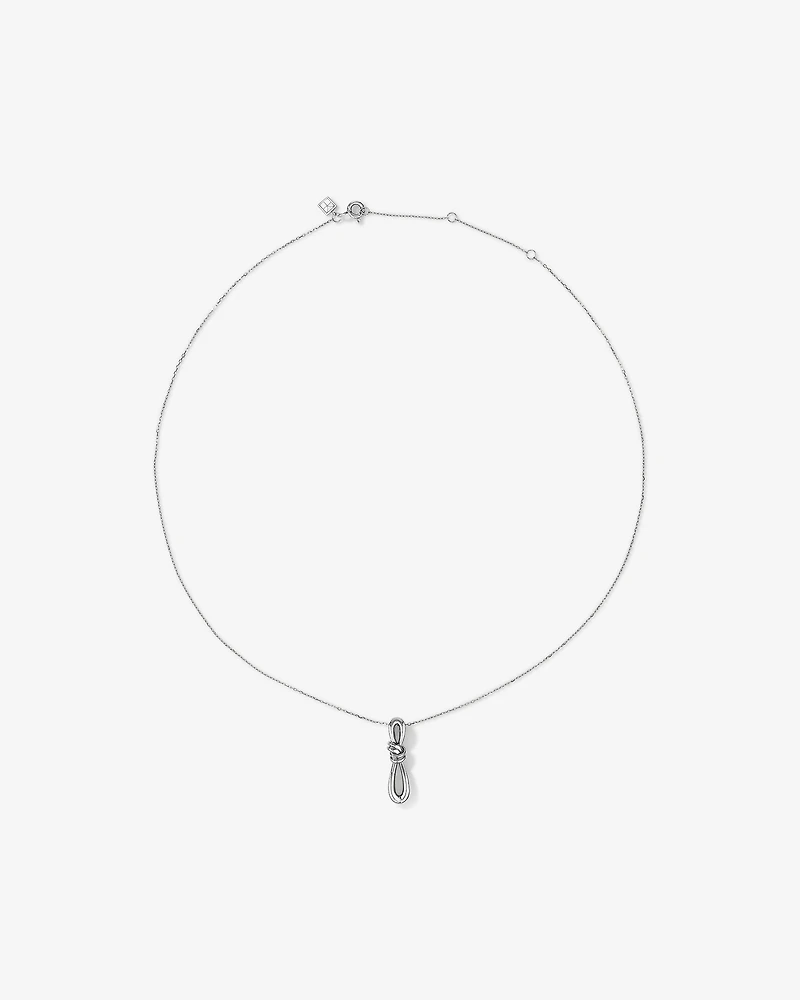 Collier pendentif à nœud coulissant vertical en argent sterling