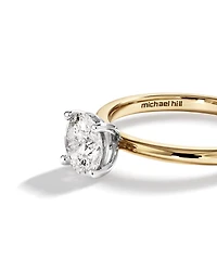 1.00 Carat TW Round Brilliant Diamond Solitaire Engagement Ring in 14kt White and Yellow Gold